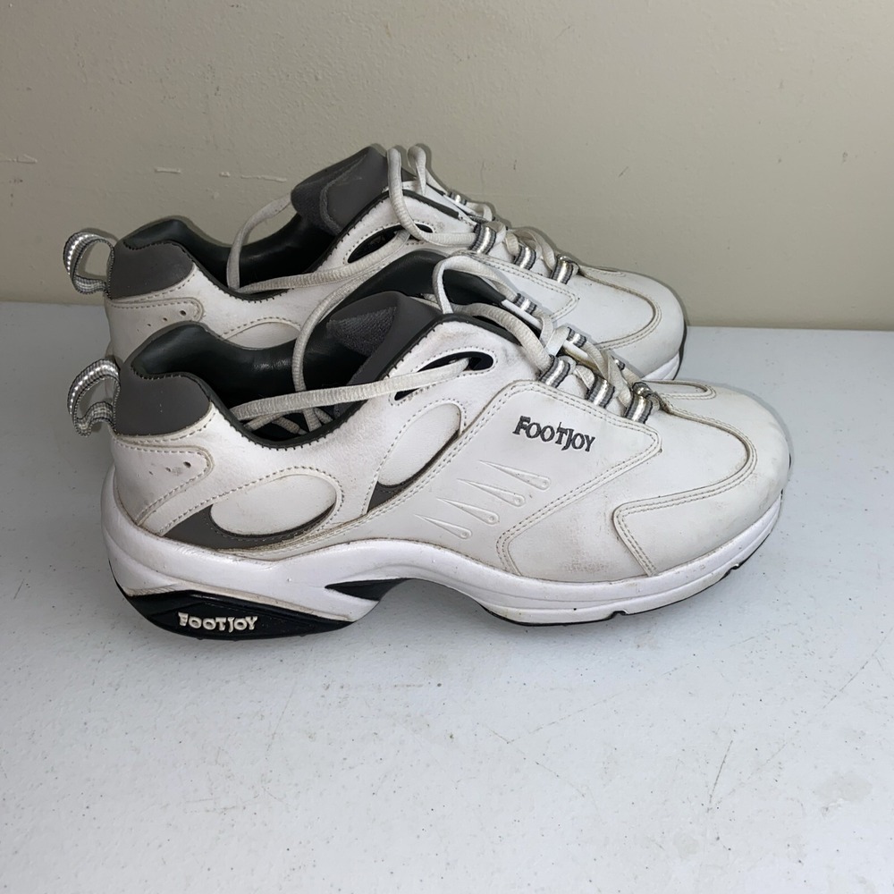 Footjoy Men's Soft Spike Golf Cleats Golf Shoes Size‎ 8.5W White & Gray 45396